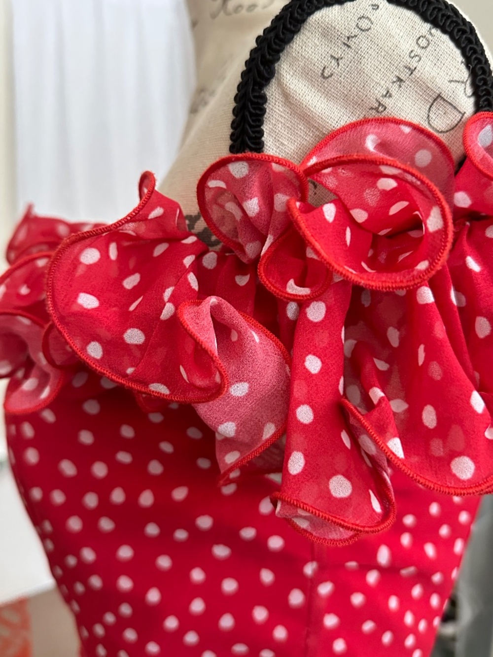 KEEPSAKE the Label Red and White Polka Dot Ruffle Dress size Small - Picture 8 of 11